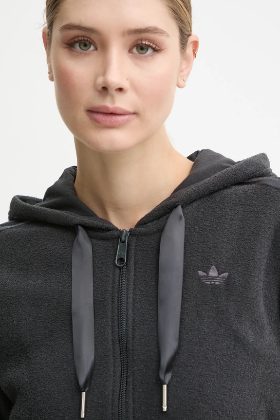 Mikina adidas Originals Femme Galore Short Fulzip Hoodie sivá JN3006
