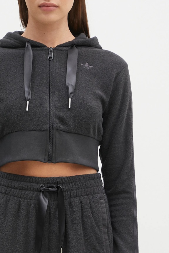 Mikina adidas Originals Femme Galore Short Fulzip Hoodie JN3006 šedá
