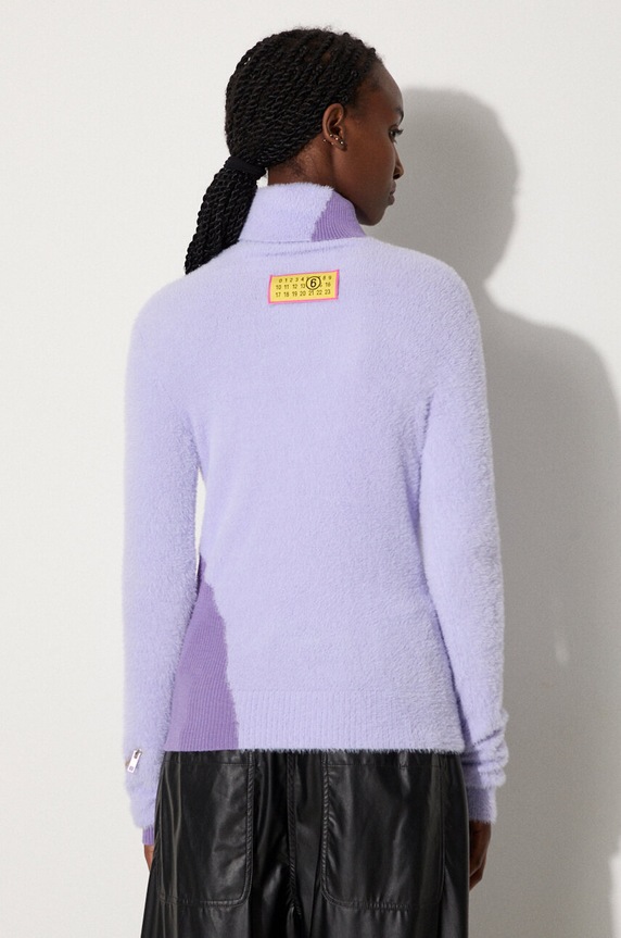 Odzież MM6 Maison Margiela sweter z domieszką wełny S62HA0088.M13073 fioletowy