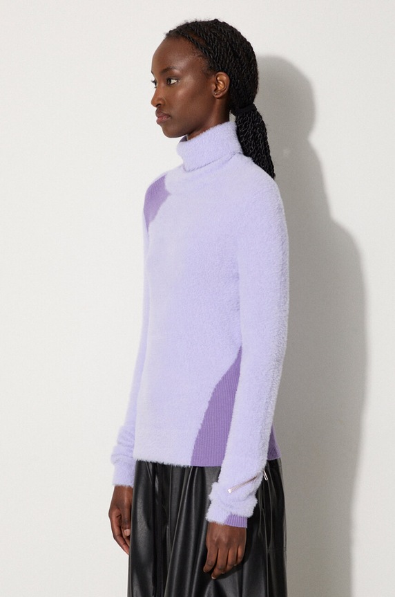 MM6 Maison Margiela sweter z domieszką wełny fioletowy S62HA0088.M13073