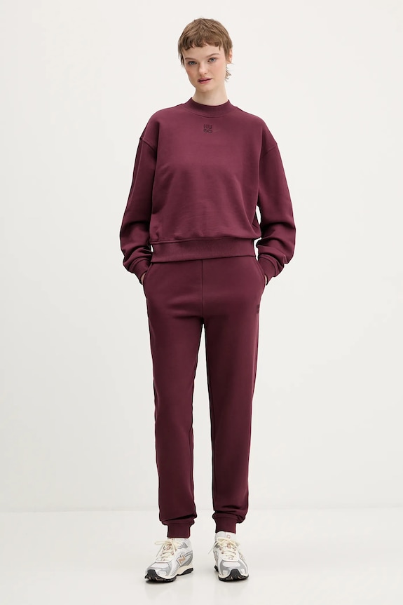 HUGO hanorac de damă din bumbac Daxandria 50527463 burgundia SS26