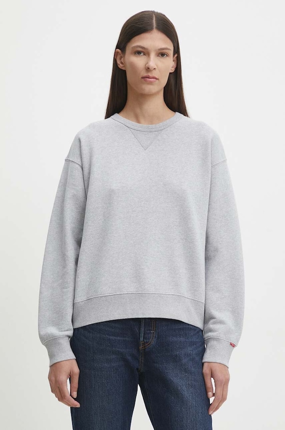 Bavlněná mikina Levi's směs šedá A8789