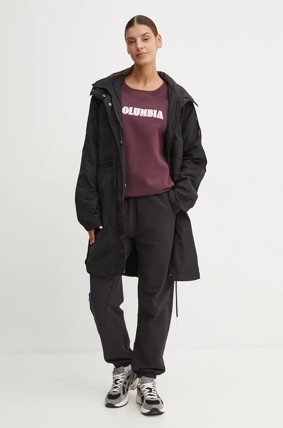 Mikina Columbia Meridian Creek Crew 2086051 burgundské SS25