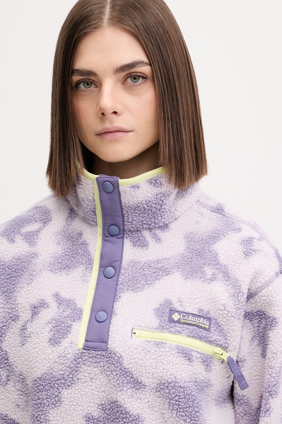 Columbia μπλούζα fleece Γυναικεία Helvetia μωβ 2098501
