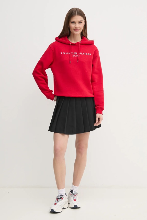 Tommy Hilfiger felpa WW0WW43598 rosso AW25
