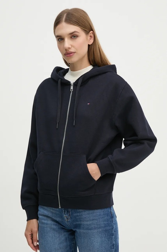 Mikina Tommy Hilfiger s kapucí námořnická modř WW0WW44166