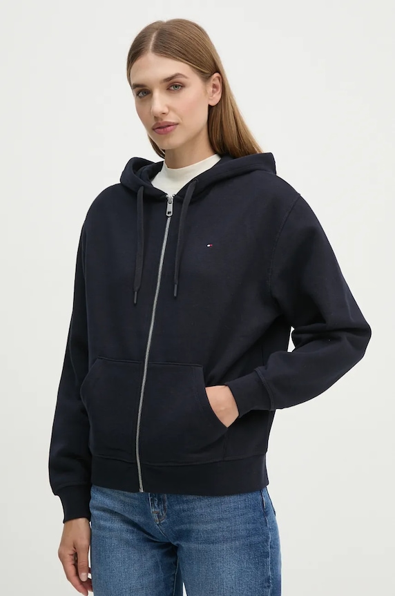 Mikina Tommy Hilfiger s kapucí námořnická modř WW0WW44166