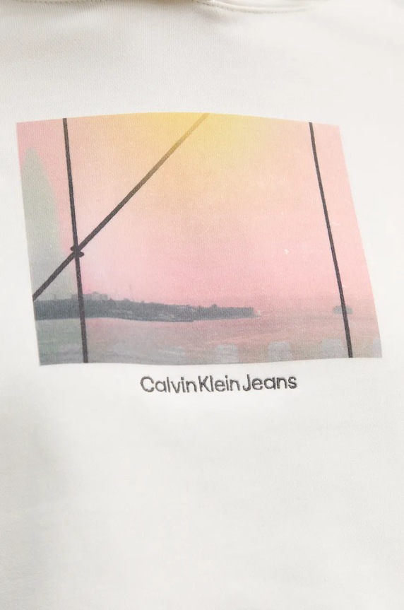 Памучен суичър Calvin Klein Jeans J20J224168 бежов