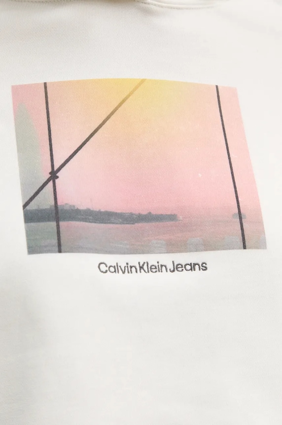 Памучен суичър Calvin Klein Jeans J20J224168 бежов