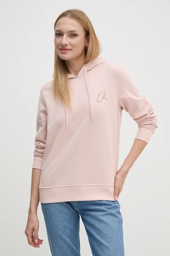 Памучен суичър Calvin Klein Jeans памук розов J20J224179