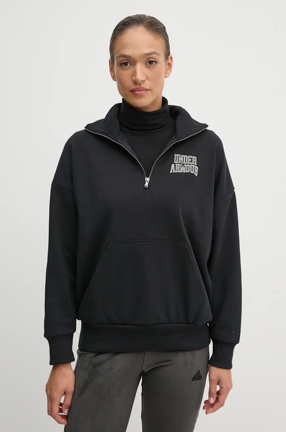Μπλούζα Under Armour Icon HWT Terry απλικέ μαύρο 1386495