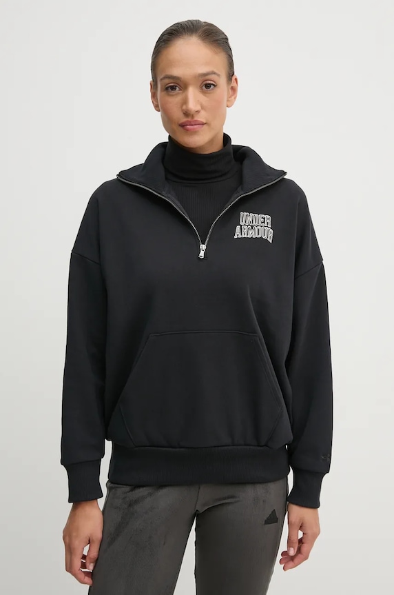 Μπλούζα Under Armour Icon HWT Terry απλικέ μαύρο 1386495