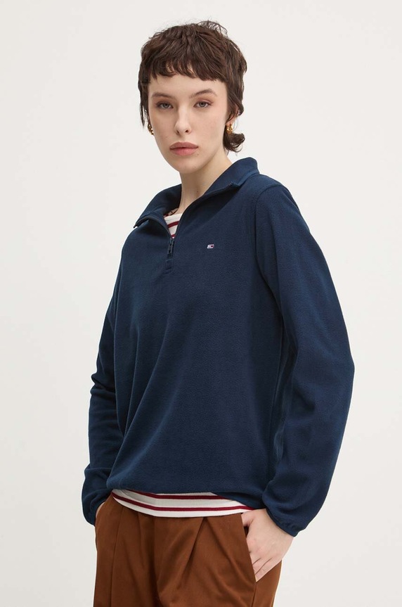Μπλούζα Tommy Jeans χωρίς κουκούλα σκούρο μπλε DW0DW19751