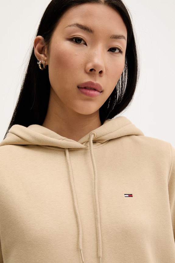 Tommy Jeans μπλούζα γυναικεία με βαμβάκι μπεζ DW0DW19958