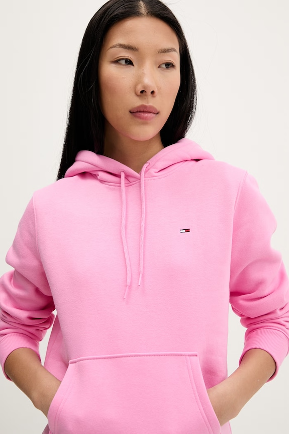 Tommy Jeans μπλούζα γυναικεία με βαμβάκι ροζ DW0DW19958