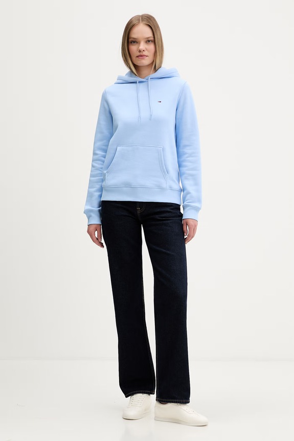 Tommy Jeans Pulover ženski z bombažem DW0DW19958 modra SS26