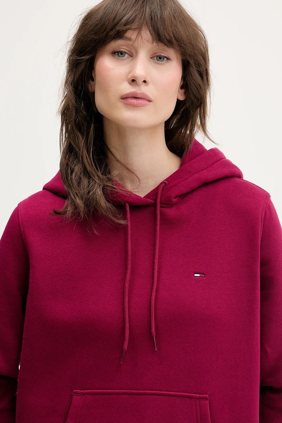 Tommy Jeans mikina dámská s bavlnou burgundské DW0DW19958
