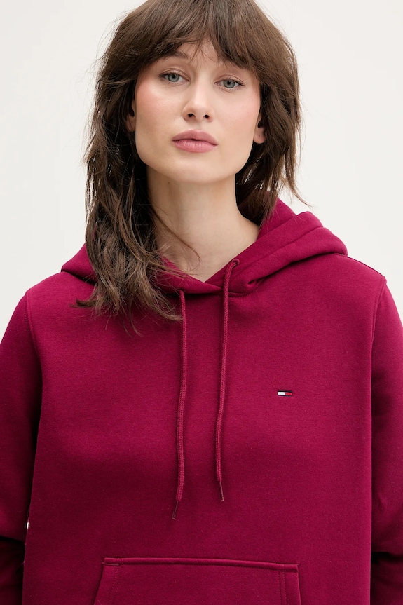 Tommy Jeans mikina dámská s bavlnou burgundské DW0DW19958