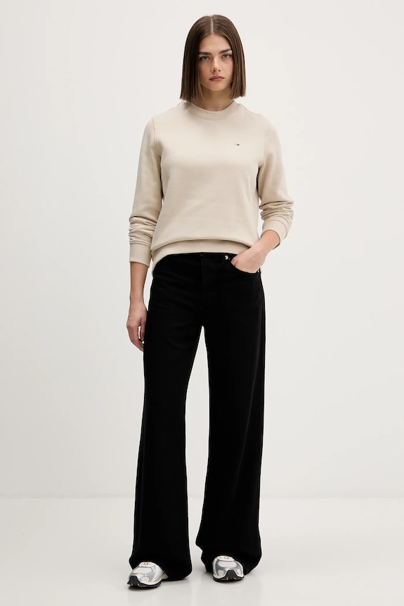 Tommy Jeans hanorac de femei din bumbac DW0DW19959 bej SS26