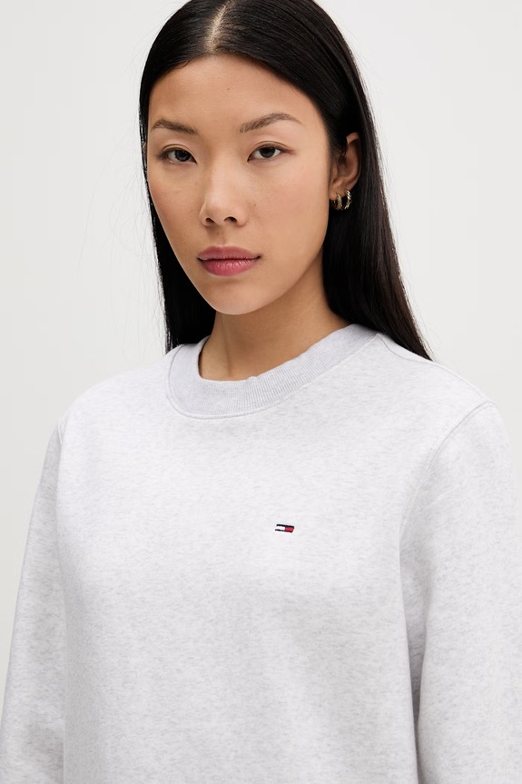 Tommy Jeans μπλούζα Γυναικεία με βαμβάκι γκρί DW0DW19959