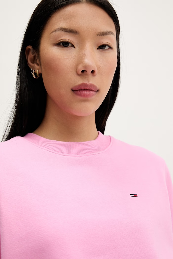 Tommy Jeans női melegítőfelső pamuttal rózsaszín DW0DW19959