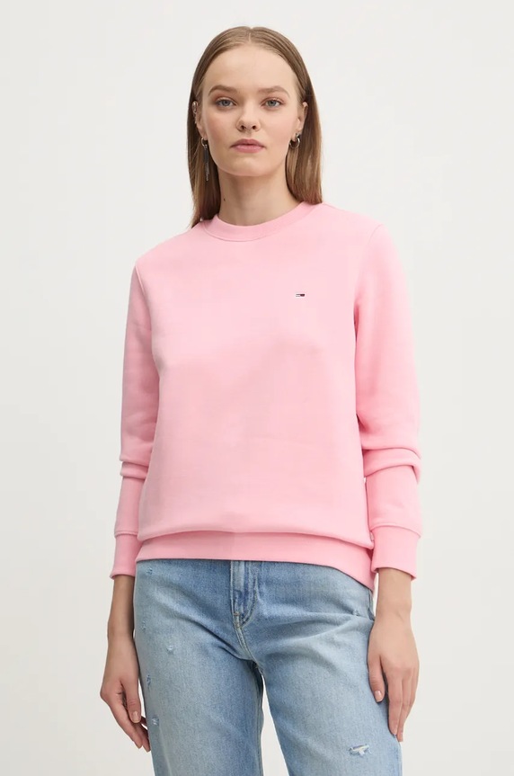 Tommy Jeans bluza damska bawełniana różowy DW0DW19959