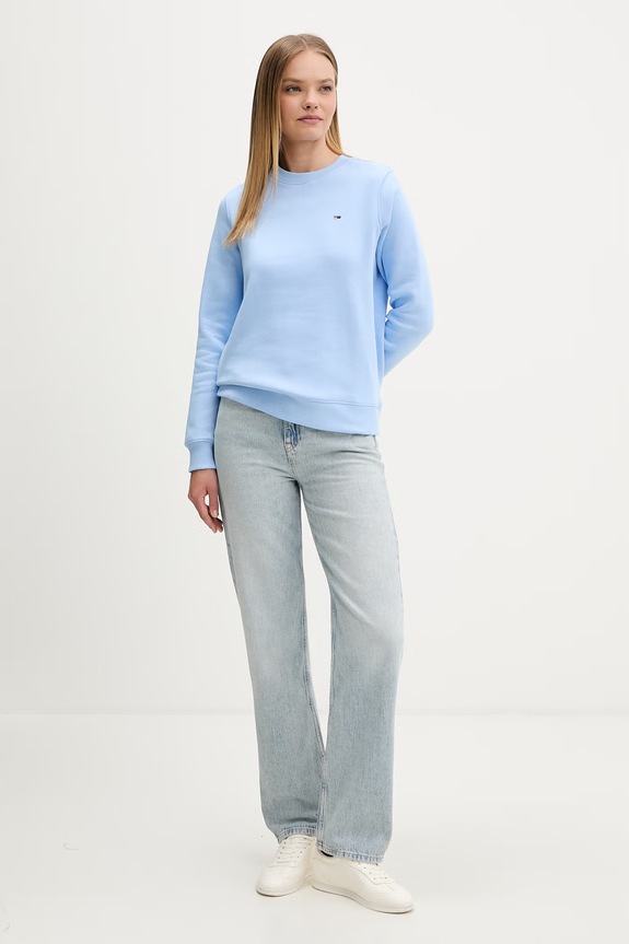 Tommy Jeans bluza damska z bawełny DW0DW19959 niebieski SS26