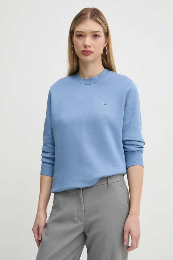 Tommy Jeans mikina dámská s bavlnou modrá DW0DW19959