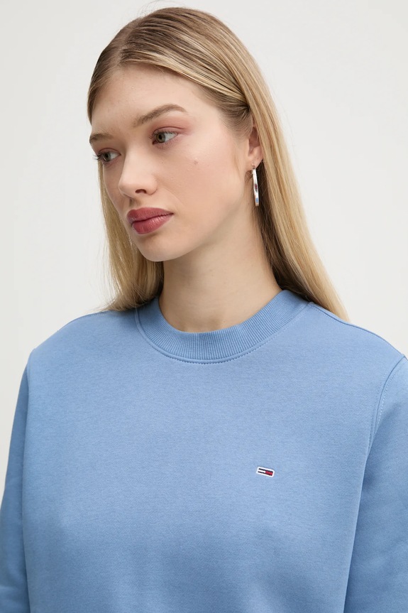 Tommy Jeans mikina dámská s bavlnou modrá DW0DW19959