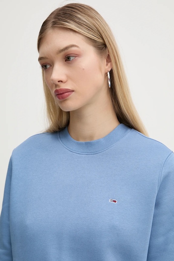 Tommy Jeans mikina dámská s bavlnou modrá DW0DW19959