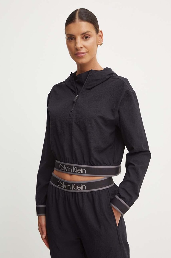 Tréningová mikina Calvin Klein Performance s kapucňou čierna 00GWF4J403