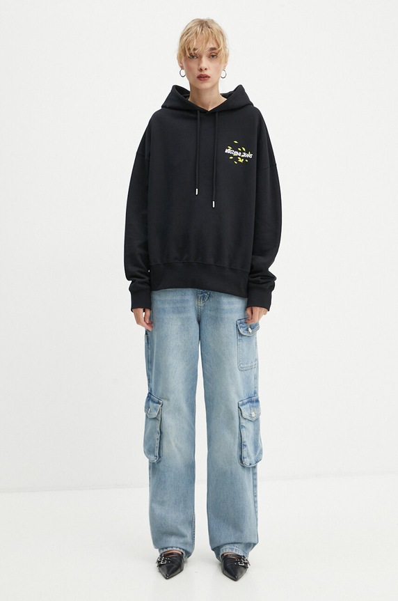 Bavlnená mikina Moschino Jeans 1701.8732 čierna AW24