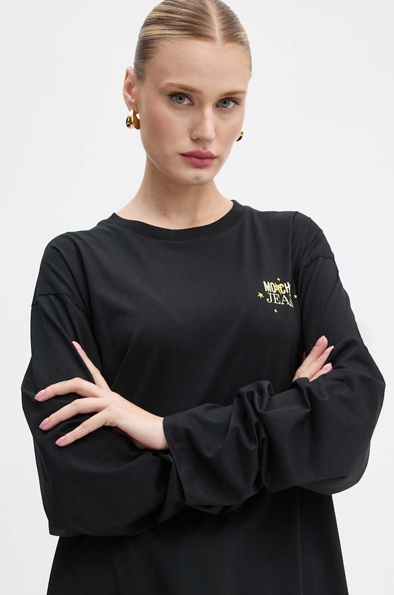 Bavlněné tričko s dlouhým rukávem Moschino Jeans černá 1219.8733