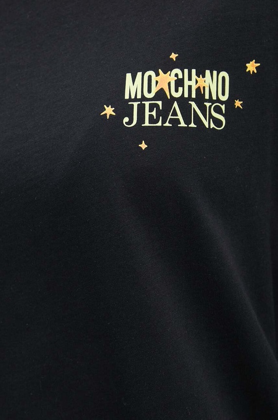 Bavlněné tričko s dlouhým rukávem Moschino Jeans 1219.8733 černá