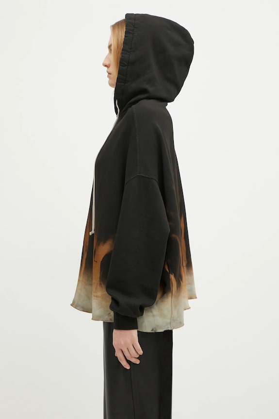 Rick Owens cotton sweatshirt Crater Hoodie DS02D2221.FSUN black AW24