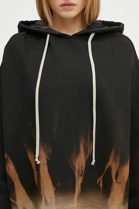 Rick Owens cotton sweatshirt Crater Hoodie black DS02D2221.FSUN
