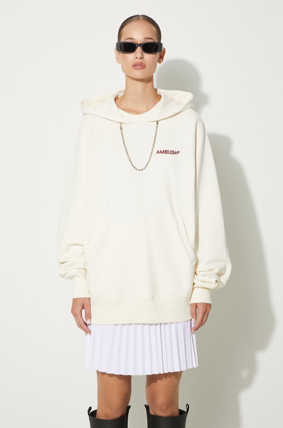 Бавовняна кофта AMBUSH Ballchain Hoodie бавовна бежевий BWBB001F24FLE0013128