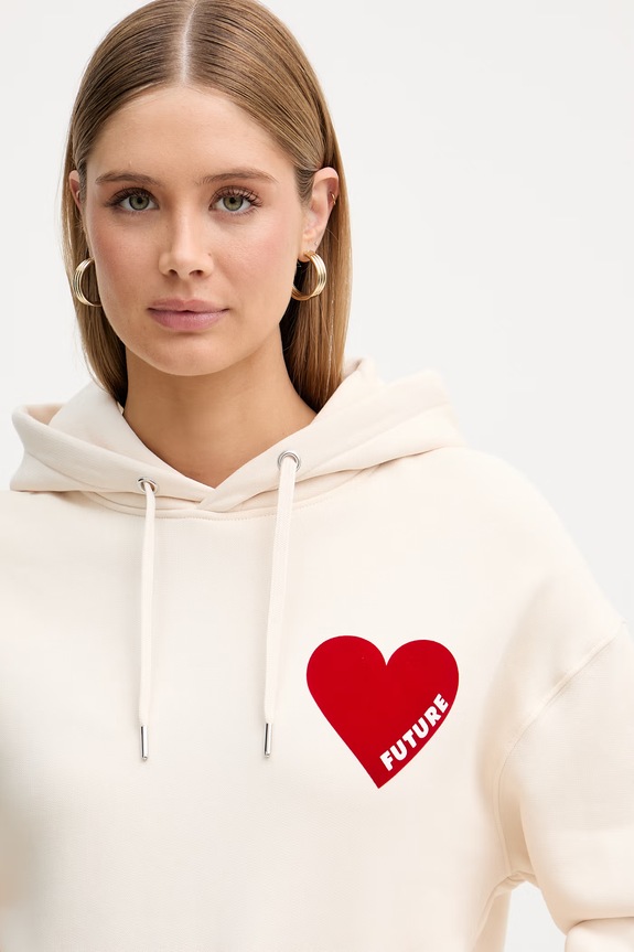 From Future melegítőfelső női pamut bézs WSW01120