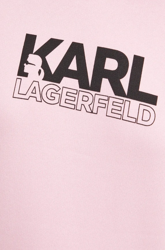 Bavlněná mikina Karl Lagerfeld 24WW1803 růžová