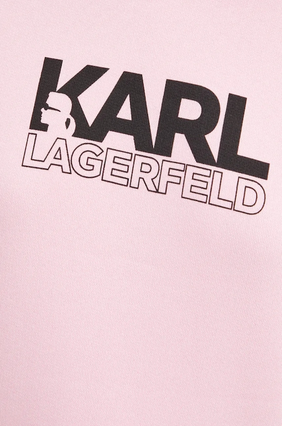 Bavlněná mikina Karl Lagerfeld 24WW1803 růžová