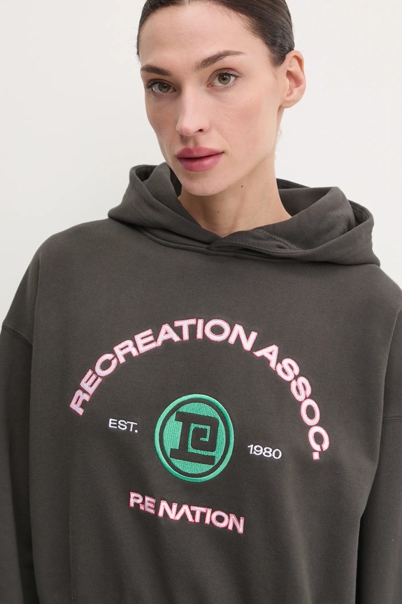 Pamučna dukserica P.E Nation Cresent siva 244H382