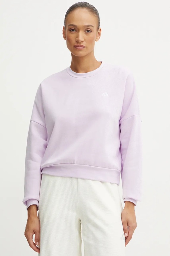 Mikina adidas Essentials bez kapucne fialová JF8827