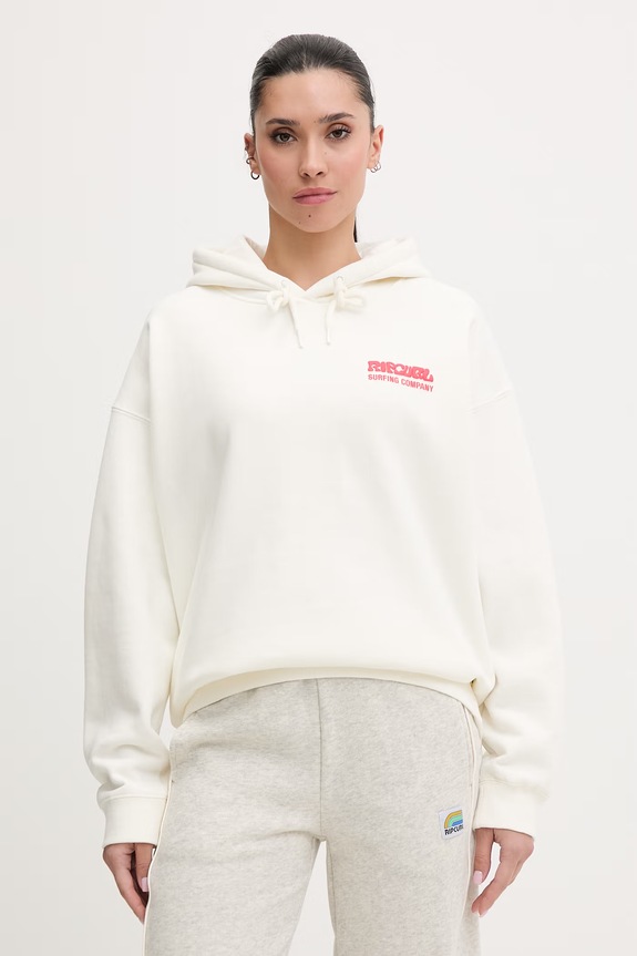 Oblečenie Rip Curl mikina s kapucňou dámska SURF PUFF HERITAGE 06AWFL béžová