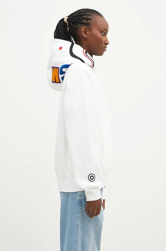 A Bathing Ape cotton sweatshirt Shark Full Zip 1K80215008 white AW24