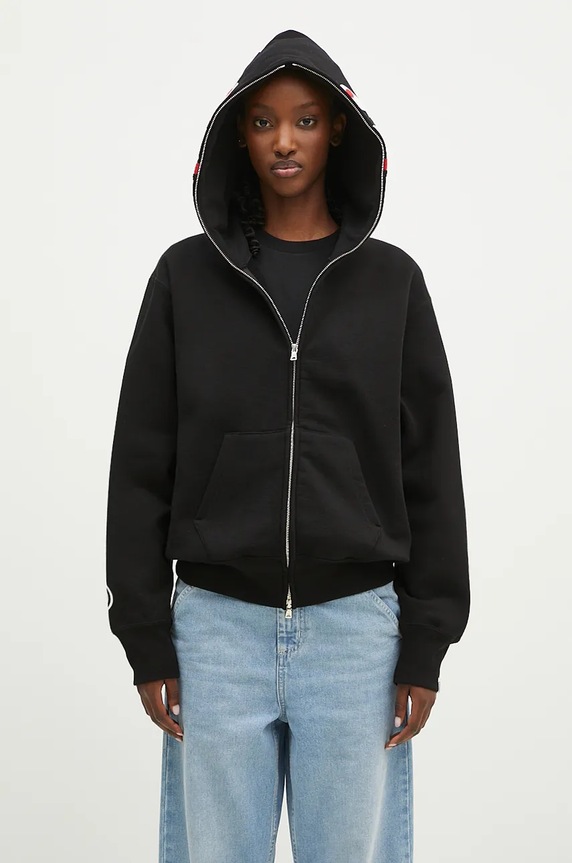 A Bathing Ape cotton sweatshirt Shark Full Zip cotton black 1K80215008