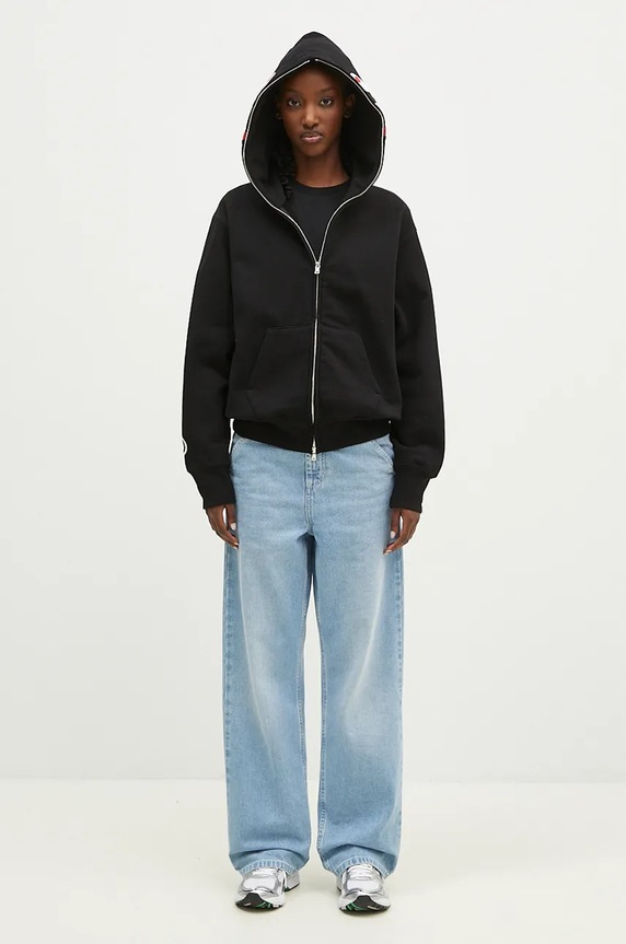 A Bathing Ape cotton sweatshirt Shark Full Zip 1K80215008 black