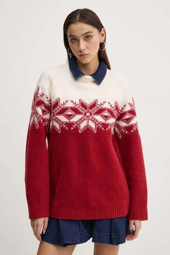 Abercrombie & Fitch pulover grosime medie burgundia KI150.4316.168