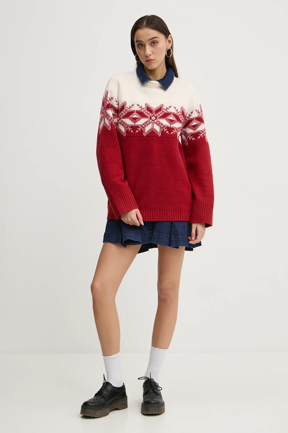 Abercrombie & Fitch pulover KI150.4316.168 burgundia AW24