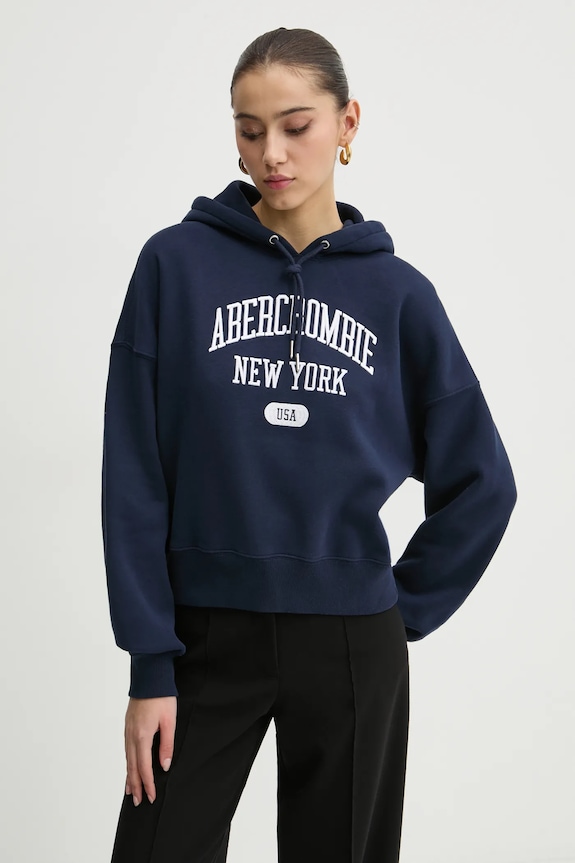 Mikina Abercrombie & Fitch s kapucí námořnická modř KI152.4201.200