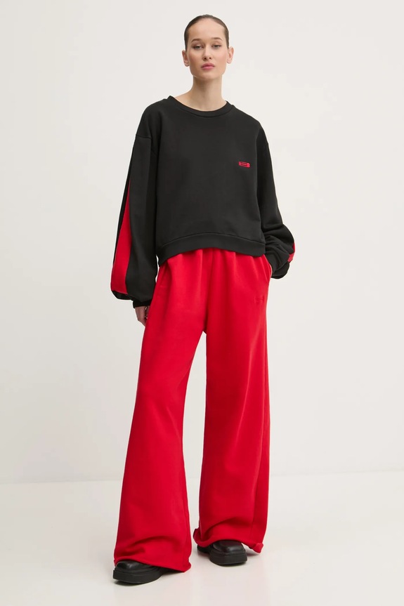 Βαμβακερή μπλούζα K+LUSHA KLW55002TJF01PX μαύρο AW24